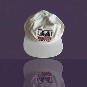 Vintage Bubba Brand Extra High Grade Baseball Hat - Made in USA - Cream Canvas